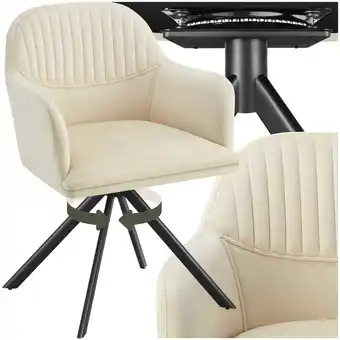 Netto Marken-Discount tectake Samt-Drehstuhl, gepolstert, 360° drehbar, schlanke Stahlbeine, 56 x 59 x 81 cm Angebot