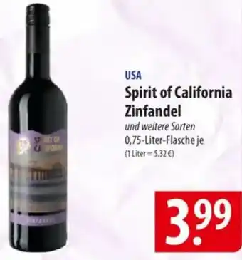 Famila Nord Ost USA Spirit of California Zinfandel Angebot