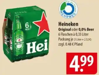 Famila Nord Ost Heineken Original oder 0,0% Beer Angebot