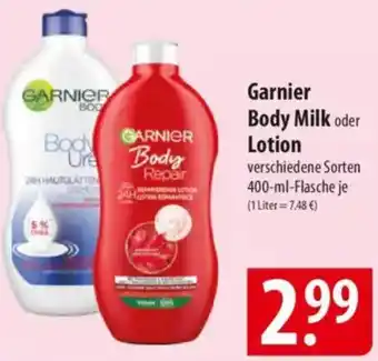Famila Nord Ost Garnier Body Milk oder Lotion Angebot