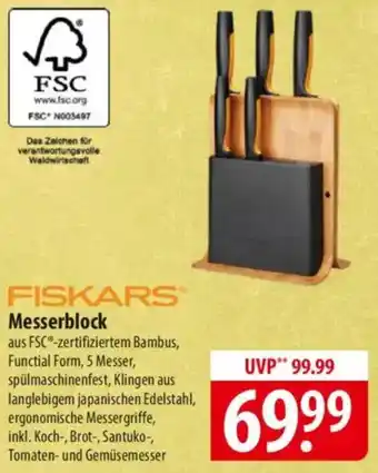 Famila Nord Ost FISKARS Messerblock Angebot