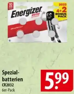 Famila Nord Ost Energizer Spezialbatterien CR2032 Angebot