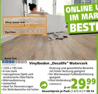 Globus Baumarkt Vinylboden Decolife Watercork Angebot