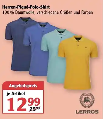 Globus Lerros Herren Piqué Polo Shirt Angebot