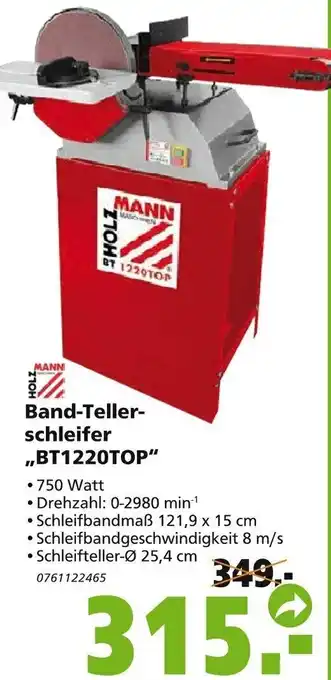 Globus Baumarkt Band Tellerschleifer BT1220TOP Angebot