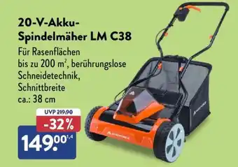 Aldi Nord 20-V-Akku-Spindelmäher LM C38 Angebot