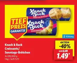 Lidl Knack & Back Croissants/Sonntags-Brötchen Angebot
