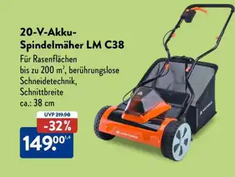 Aldi Süd 20-V-Akku-Spindelmäher LM C38 Angebot