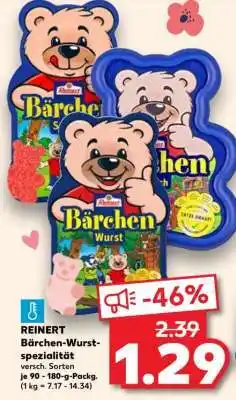 Kaufland REINERT Bärchen-Wurst-spezialität Angebot