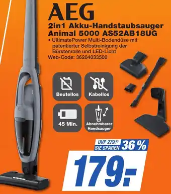 K+B Expert AEG 2in1 Akku-Handstaubsauger Animal 5000 AS52AB18UG Angebot