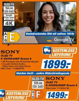Expert SONY OLED TV K-65XR84AEP Bravia 8 Angebot