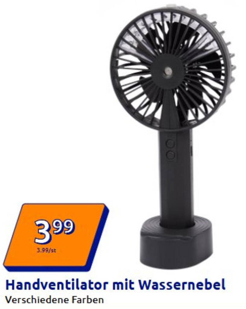 Handventilator mit Wassernebel Angebot bei Action