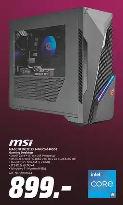 MediaMarkt Msi mag infinite s3 14nuc5-1405de gaming desktop Angebot