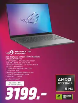 MediaMarkt Republic of gamers rog zephyrus g14 (ga403wr-qs085w) gaming notebook Angebot
