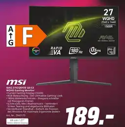 MediaMarkt Msi mag 275cqrfd e qd e2 wqhd gaming monitor Angebot