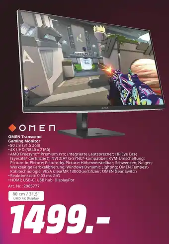 MediaMarkt Omen omen transcend gaming monitor Angebot