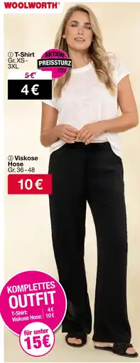 Woolworth T-shirt oder viskose hose Angebot