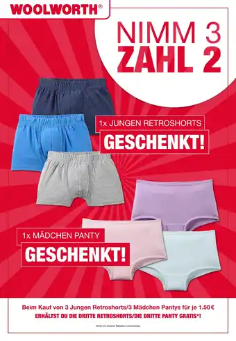 Woolworth Woolworth jungen retroshorts oder mädchen panty Angebot