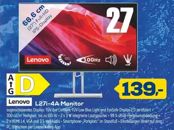 Euronics Lenovo l27i-4a monitor Angebot