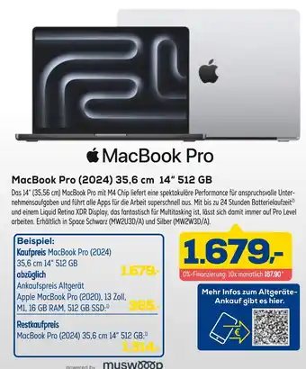 Euronics Apple macbook pro (2024) 35,6 cm 14 512 gb Angebot