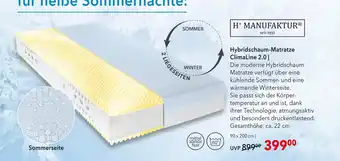 Matratzen Concord H+ manufaktur hybridschaum-matratze climaline 2.0 Angebot