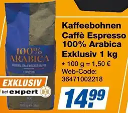 Expert Kaffeebohnen Caffè Espresso 100% Arabica Angebot