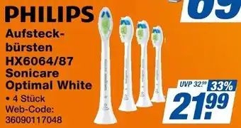 Expert PHILIPS Aufsteckbürsten HX6064/87 Sonicare Optimal White Angebot