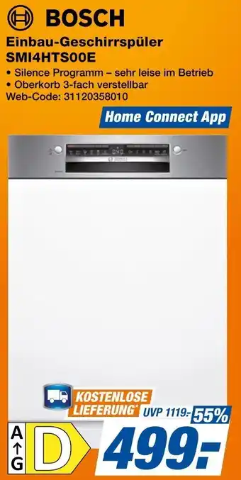 Expert BOSCH Einbau-Geschirrspüler SMI4HTSOOE Angebot