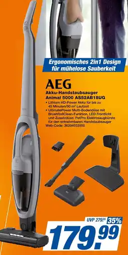 Expert AEG Akku-Handstaubsauger Animal 5000 AS52AB18UG Angebot