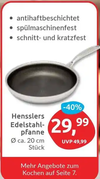 Budni Hensslers Edelstahlpfanne Angebot