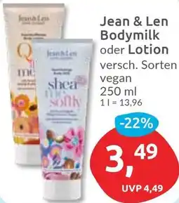 Budni Jean & Len Bodymilk oder Lotion Angebot