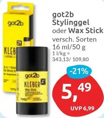Budni got2b Stylinggel oder Wax Stick Angebot