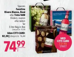 CITTI Markt Faustino Rivero Bianco, Rosé eller Tinto VdM Angebot