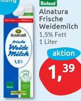 Budni Bioland Alnatura Frische Weidemilch Angebot