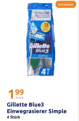 Action Gillette blue3 einwegrasierer simple Angebot