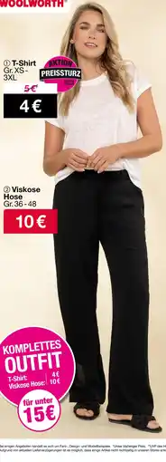 Woolworth Woolworth t-shirt oder viskose hose Angebot