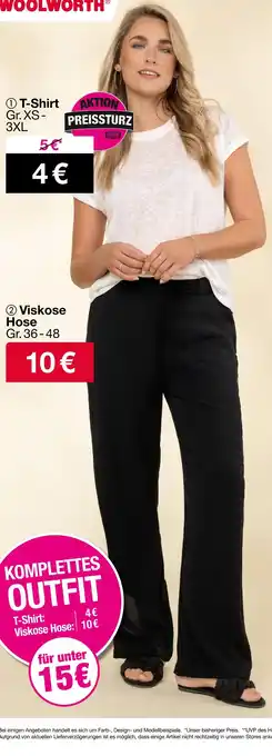Woolworth Woolworth t-shirt oder viskose hose Angebot