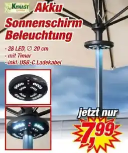 Posten Börse KYNAST Akku Sonnenschirm Beleuchtung Angebot