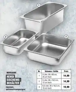 Handelshof HENDI EISCREME- BEHÄLTER Angebot