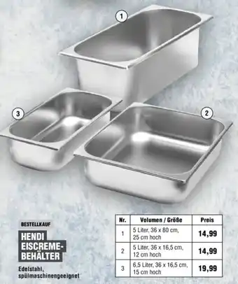 Handelshof HENDI EISCREME- BEHÄLTER Angebot