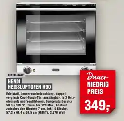 Handelshof HENDI HEISSLUFTOFEN H90 Angebot