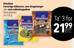 CITTI Markt Hitschies Farverige sliksnore, sure dragetunger eller sure edderkoppeben Angebot