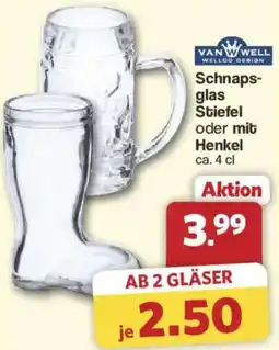 Famila Nord West VAN WELL Schnapsglas Stiefel oder mit Henkel Angebot