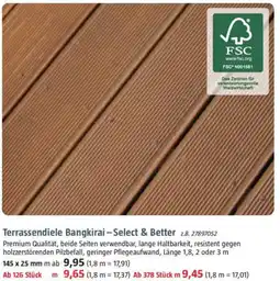 Bauhaus Terrassendiele Bangkirai - Select & Better Angebot