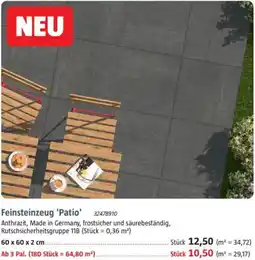 Bauhaus Feinsteinzeug 'Patio' Angebot