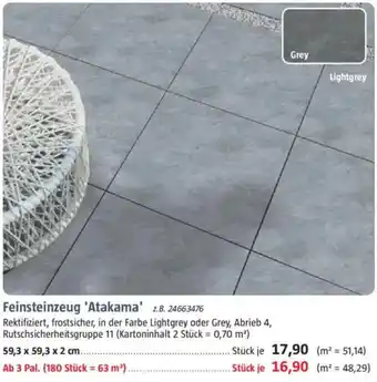 Bauhaus Feinsteinzeug 'Atakama' Angebot