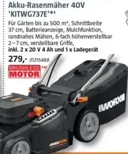 Bauhaus WORX Akku-Rasenmäher 40V 'KITWG737E' Angebot