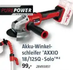 Bauhaus Einhell Akku-Winkelschleifer 'AXXIO 18/125Q-Solo' Angebot