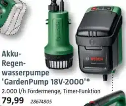 Bauhaus BOSCH Akku-Regenwasserpumpe 'GardenPump 18V-2000' Angebot