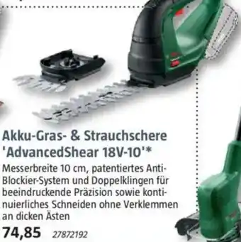Bauhaus BOSCH Akku-Gras- & Strauchschere 'AdvancedShear 18V-10' Angebot